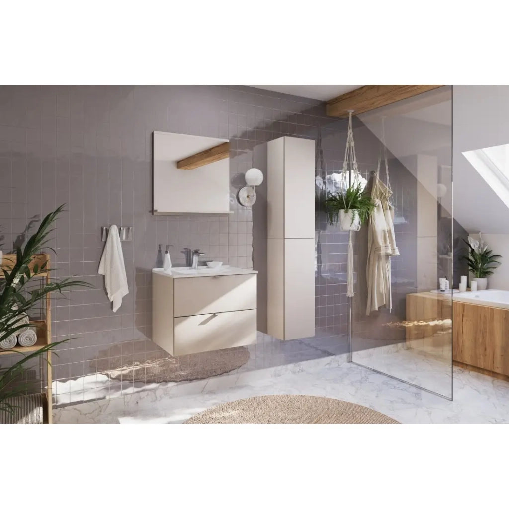 Mobile sottolavabo BELLA 60 cm – Colore marrone congo – Design sospeso finitura opaca