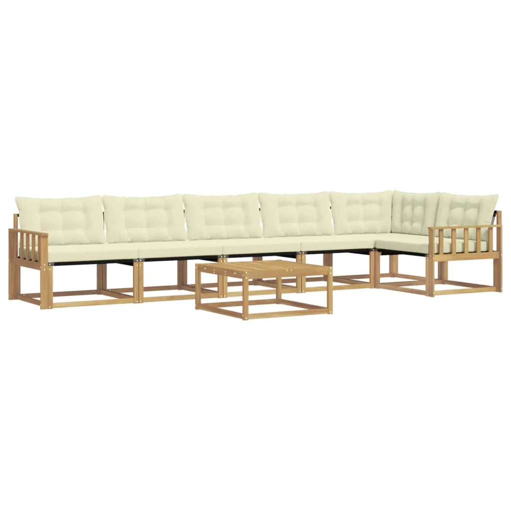 Set di divani da esterno 7 pcs Bianco e Crema 79 x 79 x 37 cm