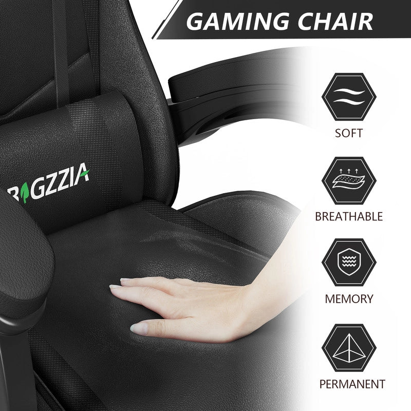 Sedia da gioco, Sedia da gioco ergonomica in similpelle , altezza regolabile con supporto lombare e poggiatesta, schienale reclinabile