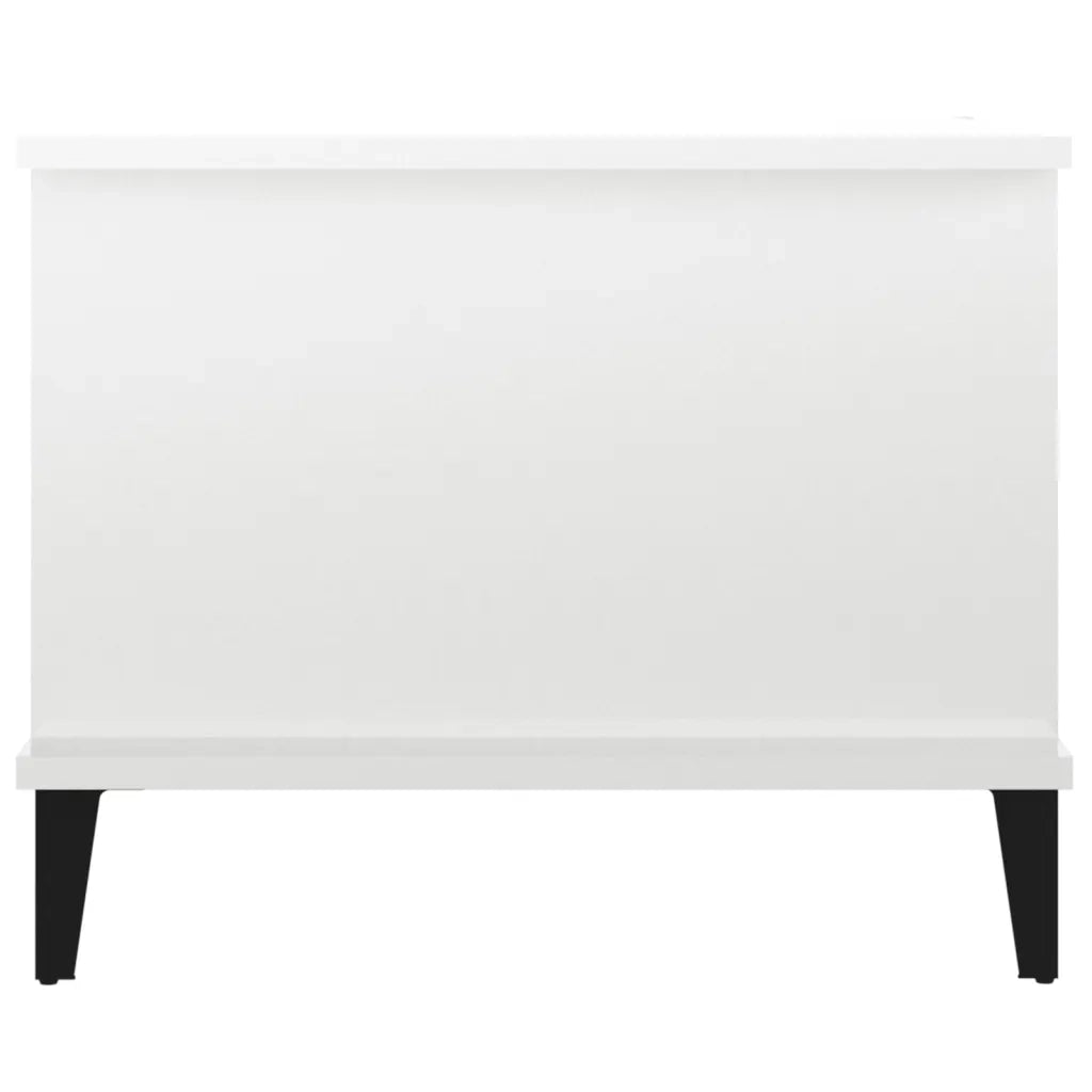 Tavolino da Salotto Bianco Lucido 90x50x40 cm Legno Multistrato 812759
