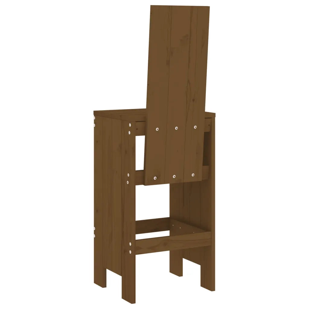 Sgabelli 2 pz Marrone Ambra 40x42x120 cm Legno Massello di Pino 825355