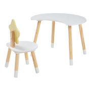 Scrivania/postazione di lavoro per bambini 44 x 60 x 50 cm con sedia bianca 03_0009062