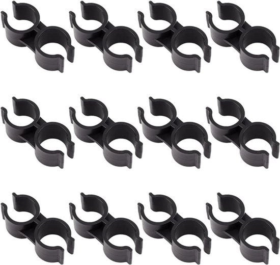 Klemme per assi in plastica - connettore per assi - Nero - Piastra di fissaggio - Accessori di magazzino - Adatto per assi - 12 pezzi