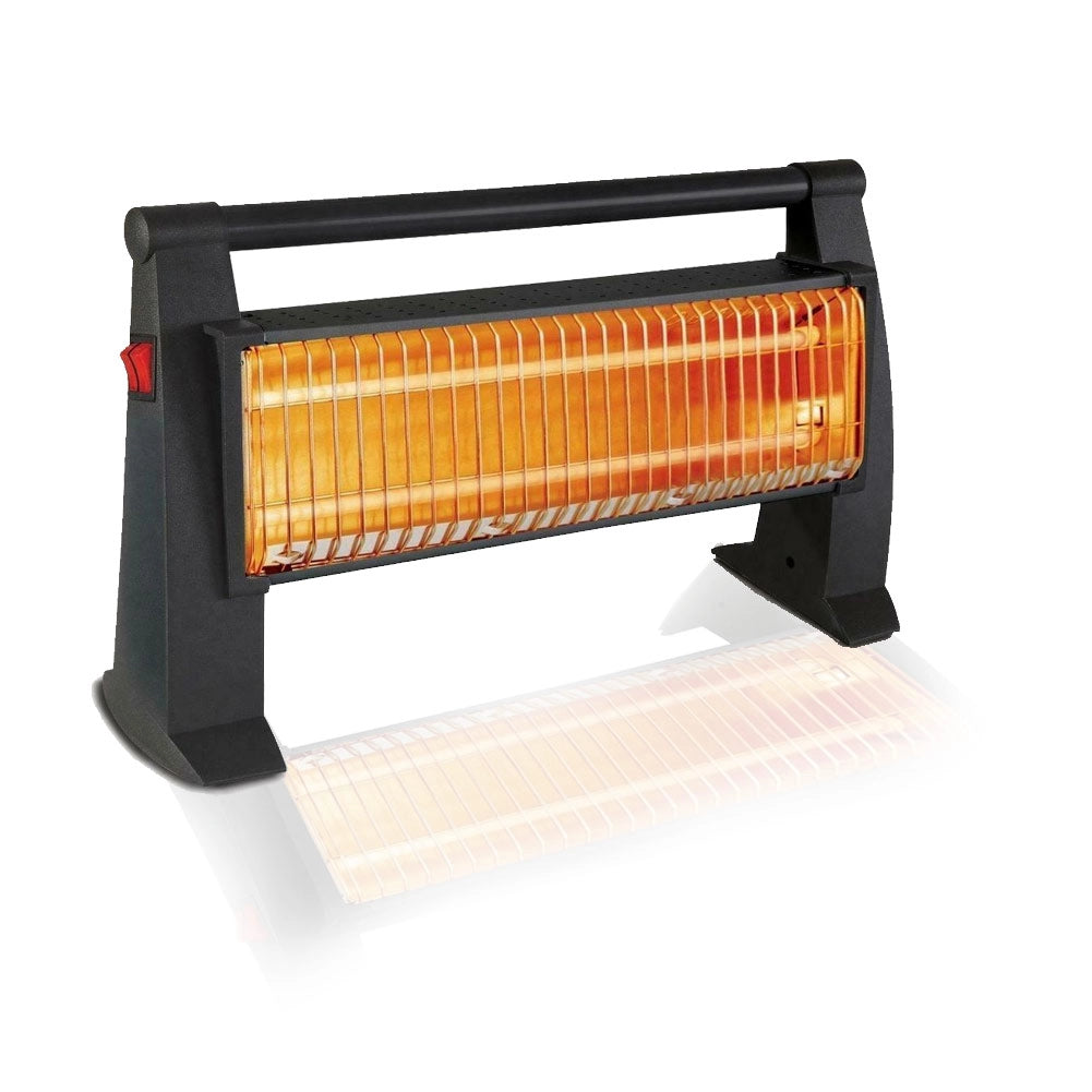 Stufa Riscaldatore Portatile al Quarzo 1200W con Riscaldatore Infrarossi e Interrutore Nero