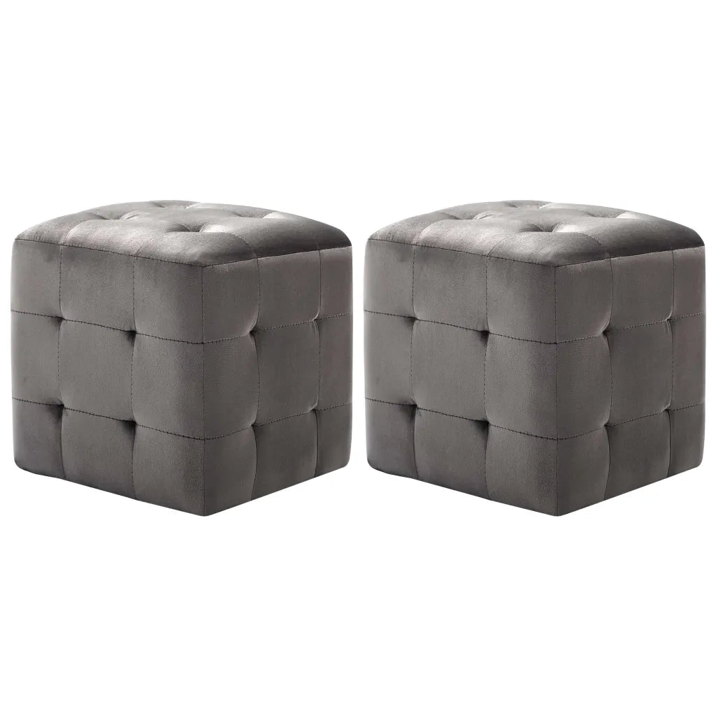Comodini 2 pz Grigio 30x30x30 cm in Tessuto Vellutatocod mxl 119214