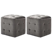 Comodini 2 pz Grigio 30x30x30 cm in Tessuto Vellutatocod mxl 119214