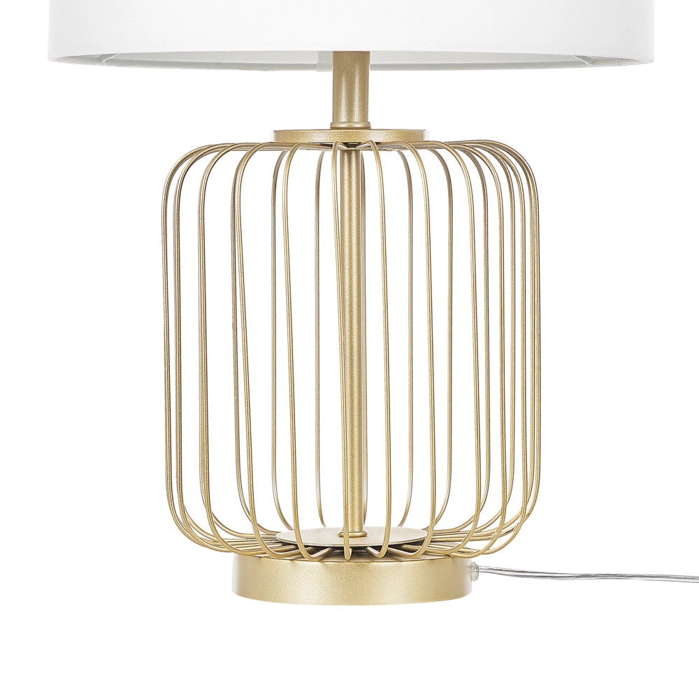 Lampada da tavolo in metallo dorato con base a gabbia camera da letto comodino soggiorno camera da letto