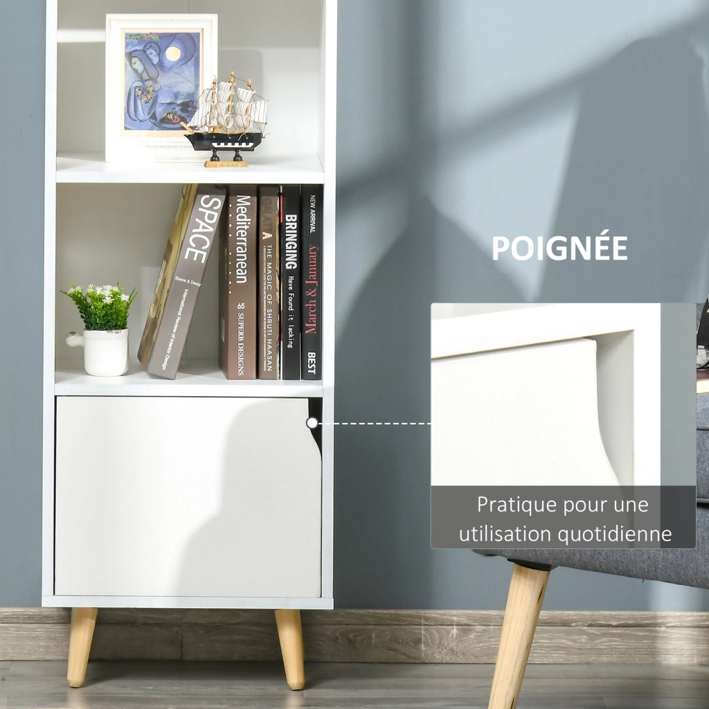 Libreria Scaffale Ripiani Stoccaggio ¨C Zephmum ¨C Bianco Legno 40x30x130
