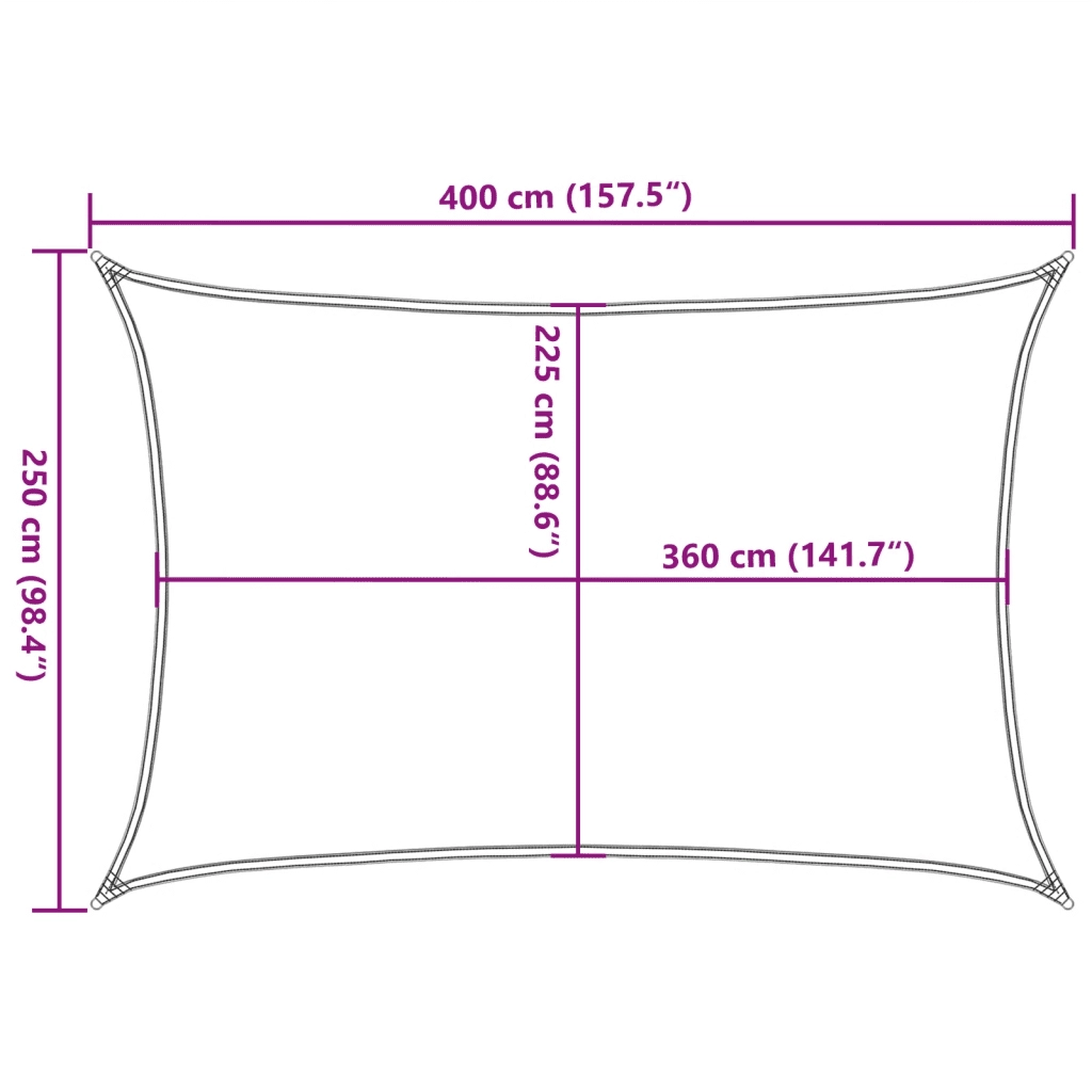 Vela Parasole | Telo Ombra | Vela da ombra 160 g/m2 Antracite 2,5x4 m in HDPE