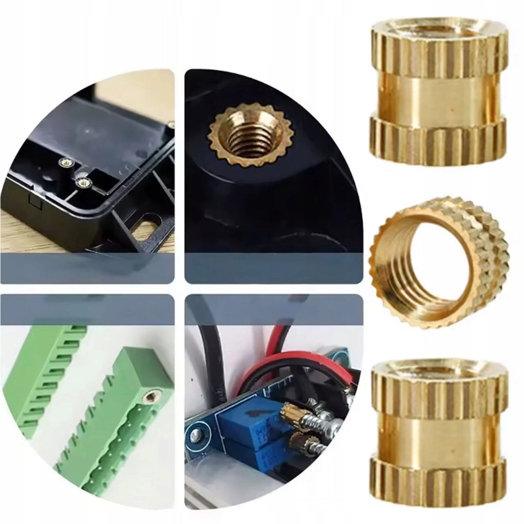 Set Inserti Filettati Rosfix 520 – M2/M2.5/M3 in Ottone | Per Plastica, Laptop, Stampa 3D | Superficie Zigrinata