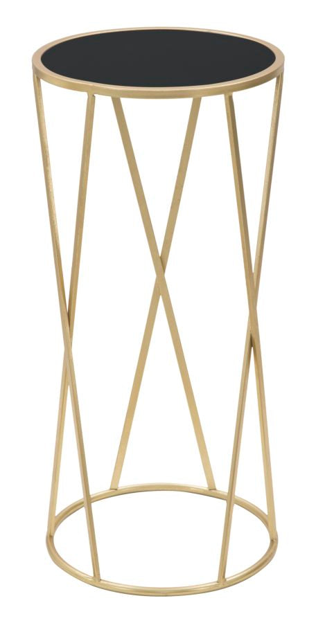 Porta Telefono Glam Simple Ø35x75 cm in Ferro e Vetro Oro