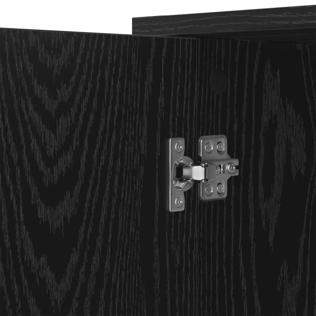 Credenza Rovere Nero 100 x 33 x 75 cm Legno multistrato