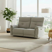 Divano recliner Elysio 3 posti elettrico in tessuto grigio 198 cm