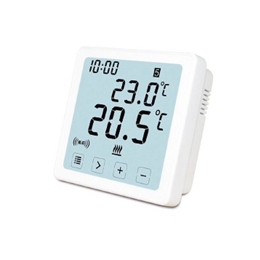 Avidsen 103955 Cronotermostato WiFi Touchscreen LCD programmabile 6 periodi controllo remoto app AviControl colore Bianco