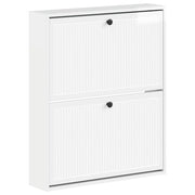 Mobiletto per Scarpe da Muro EDE 71 x 17 x 86 cm Bianco Lucido 895979