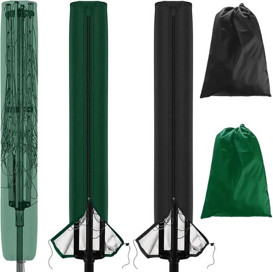 Coperture per secchiello esterno - protezione robusta e impermeabile - nero e verde - ideale per ombrellone da giardino - 2 pezzi
