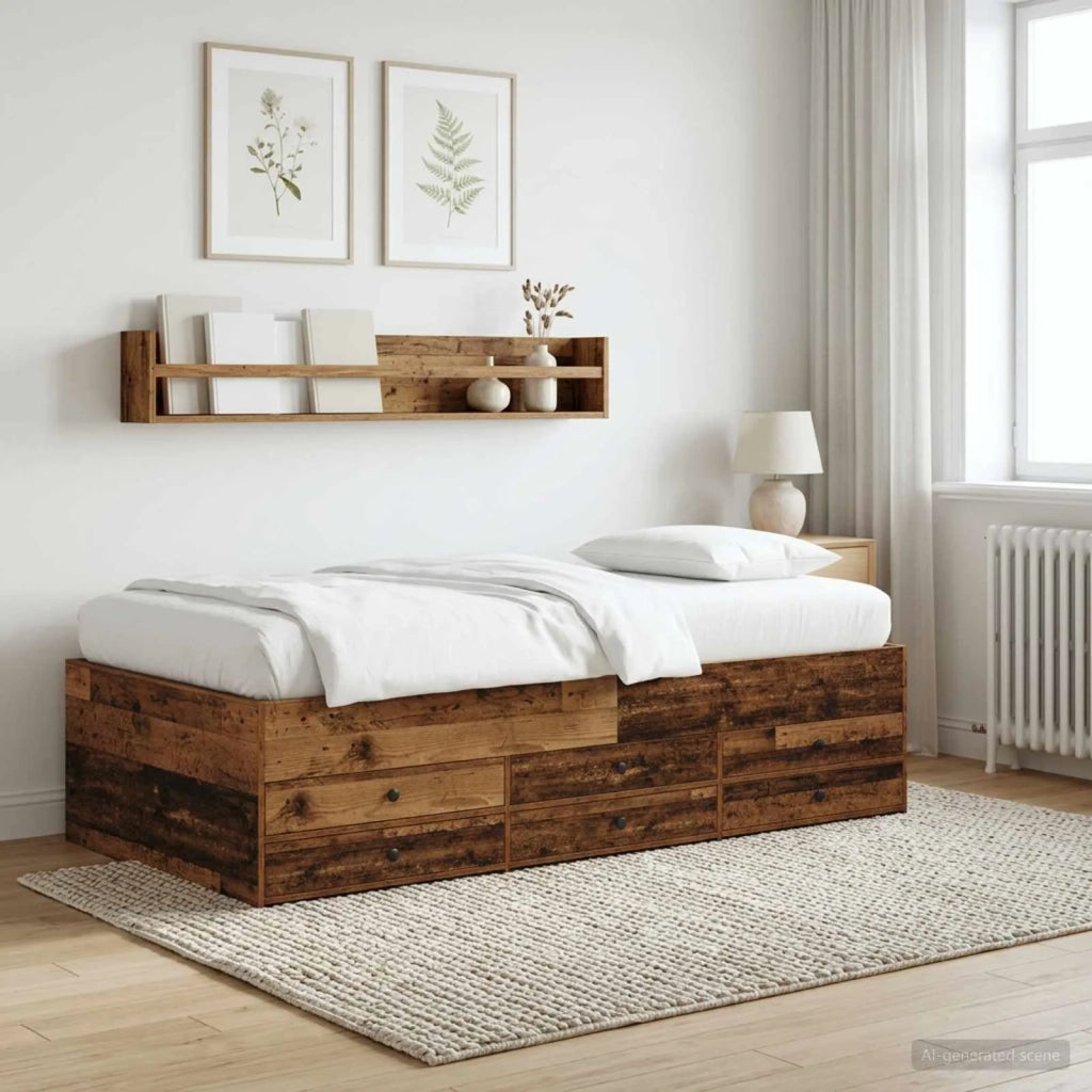 Telaio del letto con storage Legno antico 80 x 200 cm 3429648