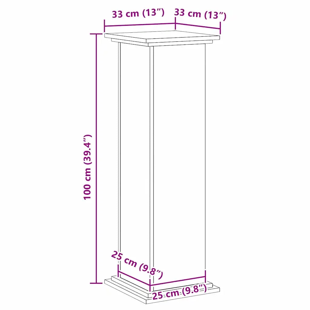 Supporto per piante moderno design contemporaneo per interni/esterni 33 x 33 x 100 cm legno composito nero 02_0052188