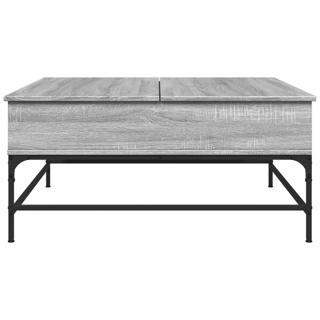 Tavolino da salotto | Tavolino da caff¨¨ | Tavolino da Soggiorno Grigio Sonoma 95x95x45 cm Legno Multistrato e Metallo
