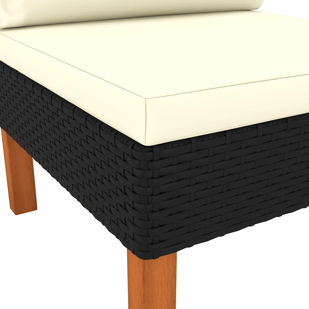 Poltrone Centrali 3 pz Polyrattan e Legno Massello di Eucalipto CFW9511754