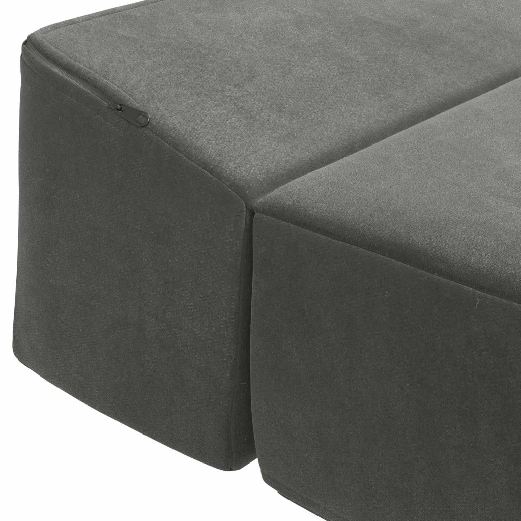 Divano Letto Pieghevole Grigio Scuro 200 x 70 x 15 cm Velluto