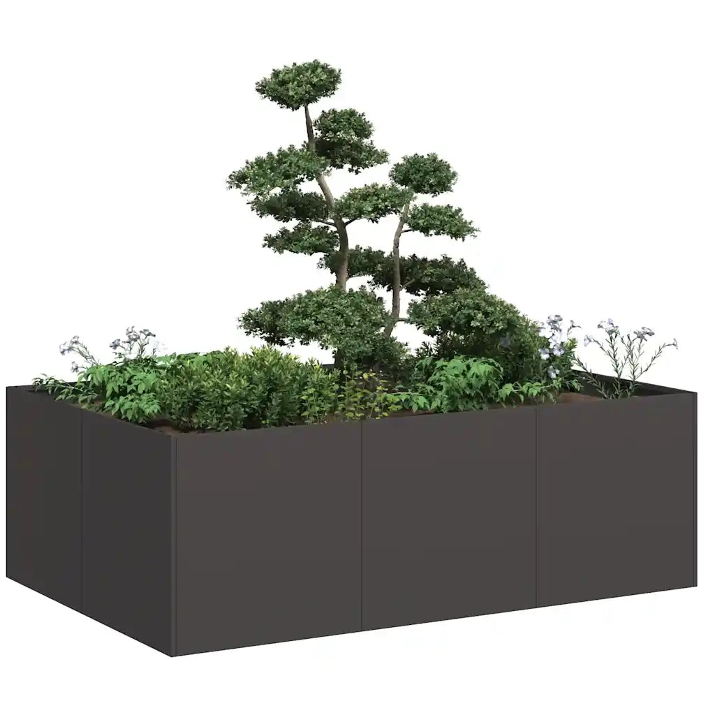 vidaXL Fioriera Nera 120x80x40 cm in Acciaio