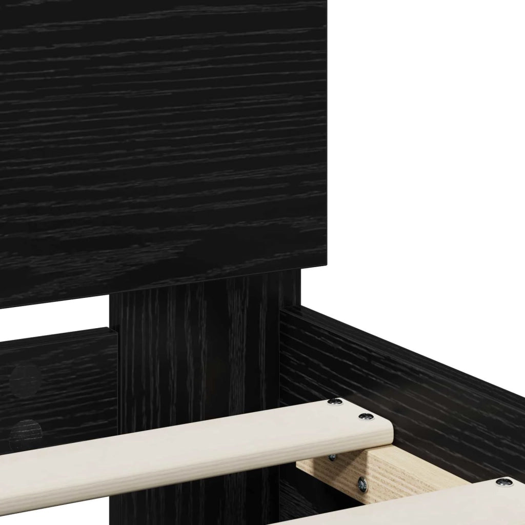 Struttura del letto Rovere Nero 135 x 190 cm 3446596