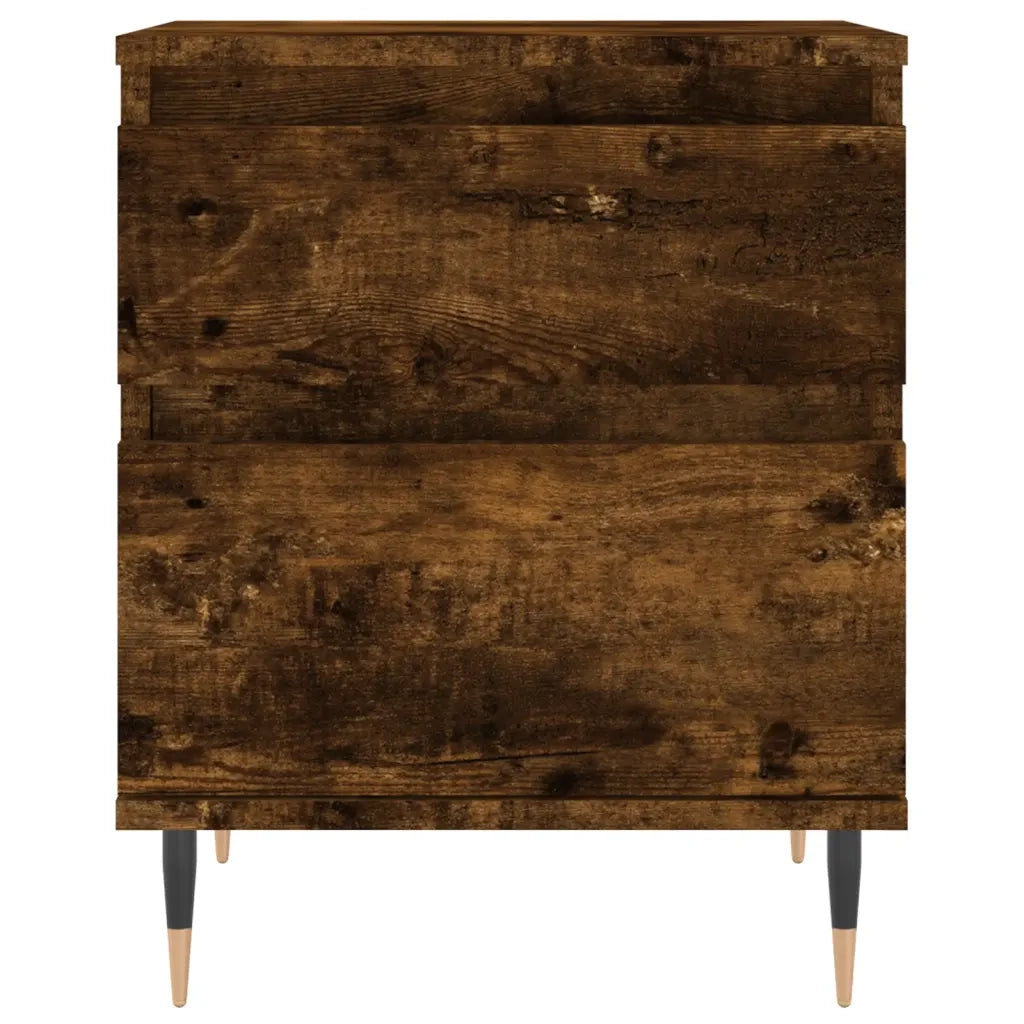 Comodino | Armadio da Notte | Mobiletto da notte Rovere Fumo 40x35x50 cm in Legno Multistrato