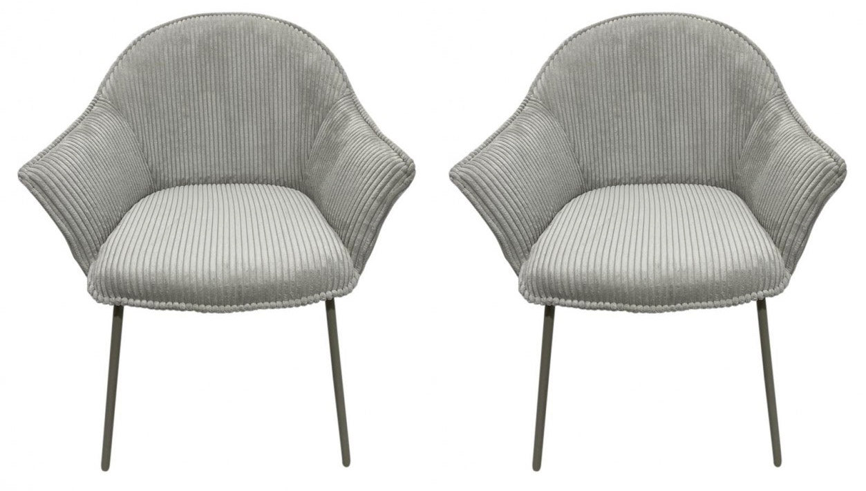 Set 2 Sedie con Braccioli 66x64x83 cm in Poliestere Cassidy Warm-Grigio Chiaro