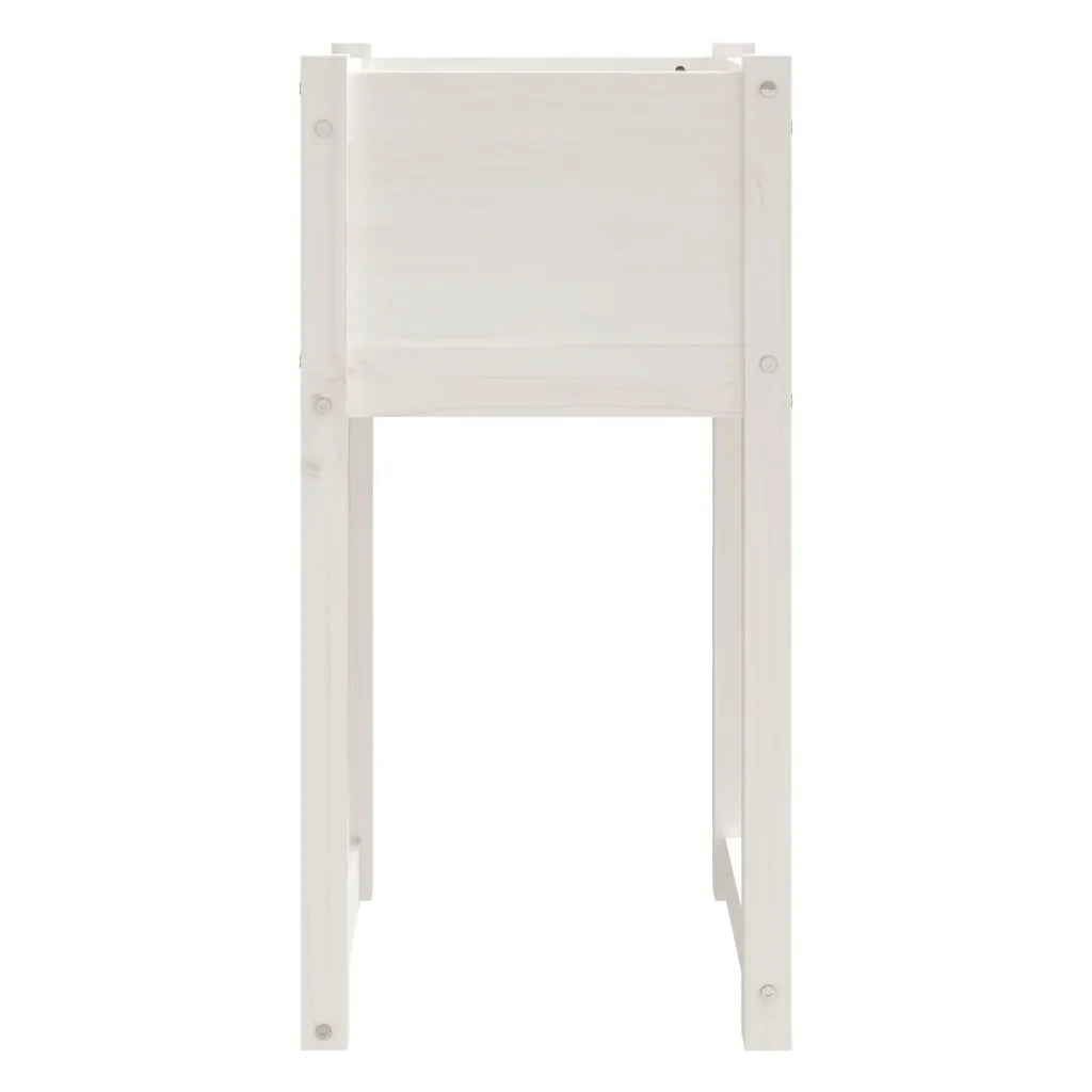 Fioriera Bianca 40x40x81 cm in Legno Massello di Pino 822124
