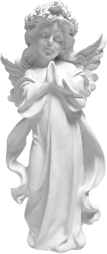 Angelo in gesso 16 cm - Scultura decorativa - Angelo da appendere - Statuetta - Standbeeld - Leggero e duraturo - Decorazione per la casa