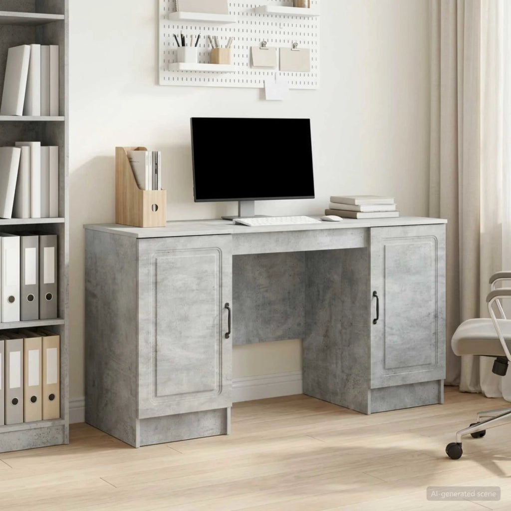 Scrivania con lo scaffale Grigio Cemento 142,5 x 50 x 75 cm 3414642
