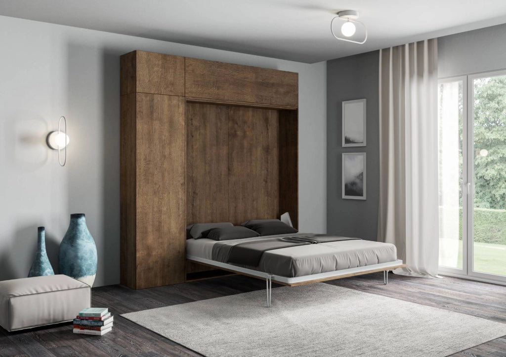 Letto Matrimoniale a Scomparsa Salvaspazio Kentaro H250 cm Marrone