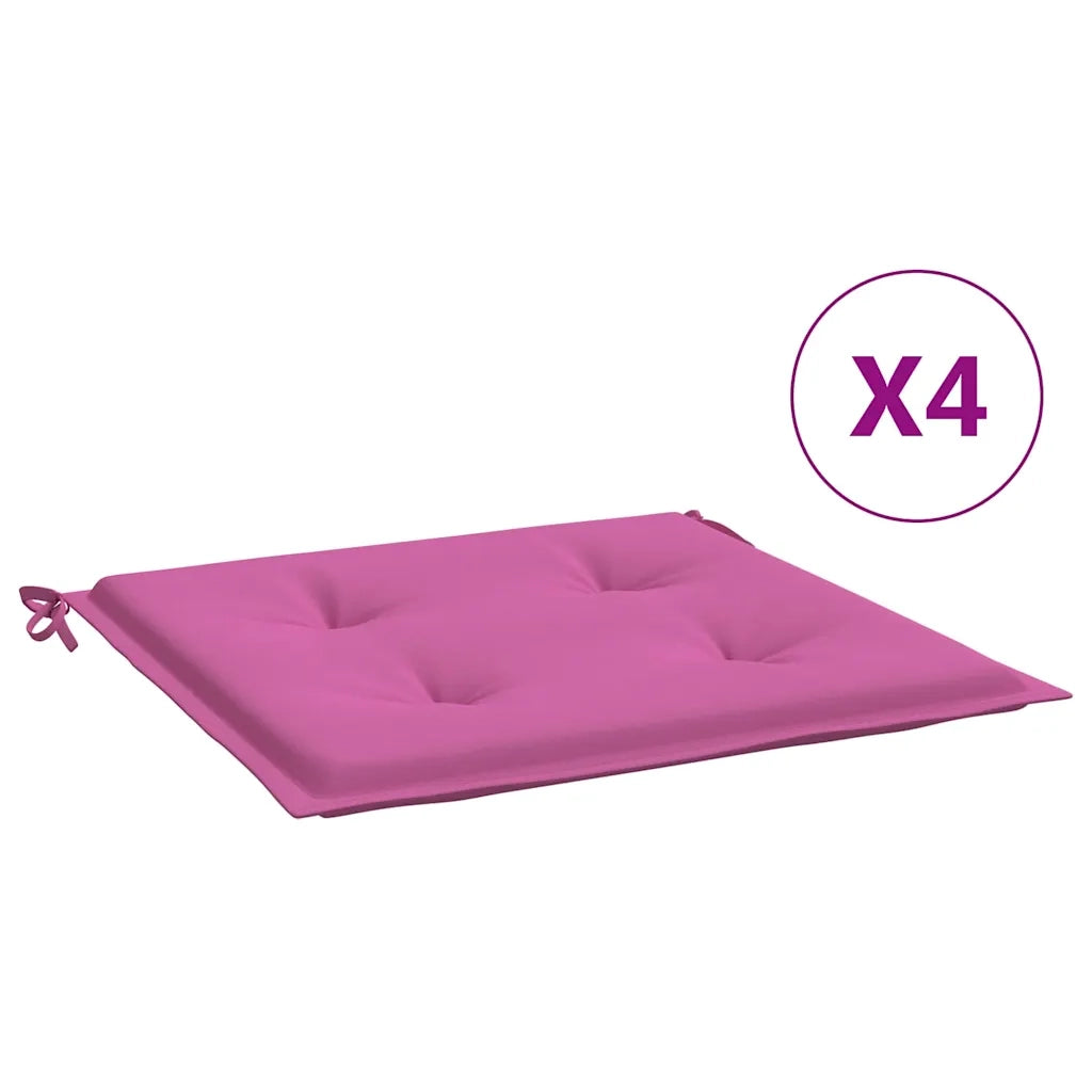 Cuscini per Sedia 4 pz Rosa 50x50x4 cm in Tessuto 361093