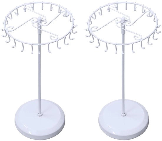 Organizzatore di gioielli con 23 ganci - Sostegno per collane e anelli - Supporto per bracciali - Registrazione di alta qualità in metallo.