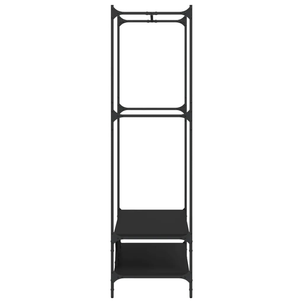 Appendiabiti con Scaffali Nero in Legno Multistrato CFW3042431