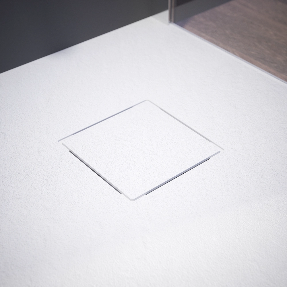 Piatto doccia 80x80 cm semicircolare colore bianco effetto pietra | Samos