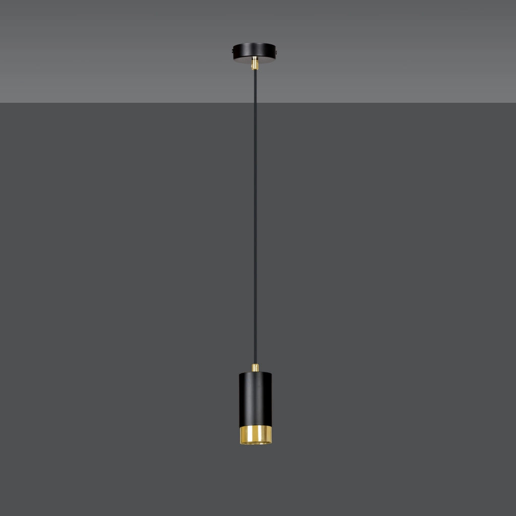 Emibig Fumiko lampada a sospensione nero oro GU10 Ø8 cm