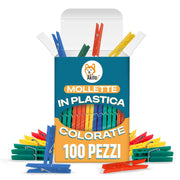 Mollette Bucato Akitaink 100pz Colorate Resistenti Antivento