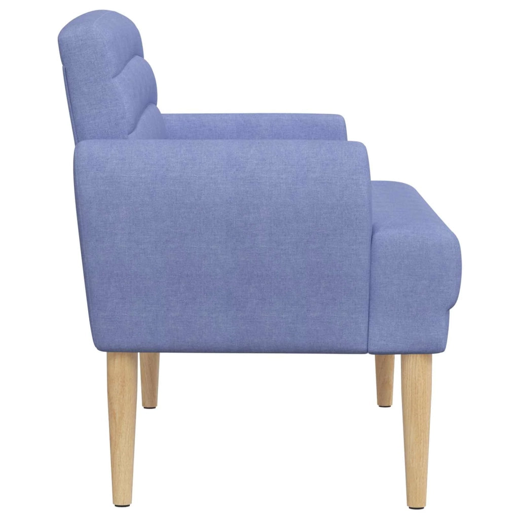 Loveseat con bottoni imbottiti Blu jeans 116 x 67 x 80 cm 42041787