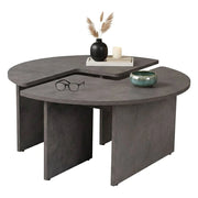 Tavolino da salotto Tairn, Tavolo basso da caffè, Portariviste per divano, Ripiano da soggiorno, 90x90 h41 cm, Grigio