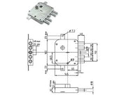 SERRATURA TRIPLICE APPLICARE CON SCROCCO DOPPIA MAPPA BLINDATE STRONG  mm.65 DX (SER 3221 2DB)    DIERRE