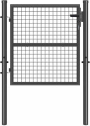Cancello da giardino in acciaio 105 x 100 cm con serratura e maniglia grigio antracite