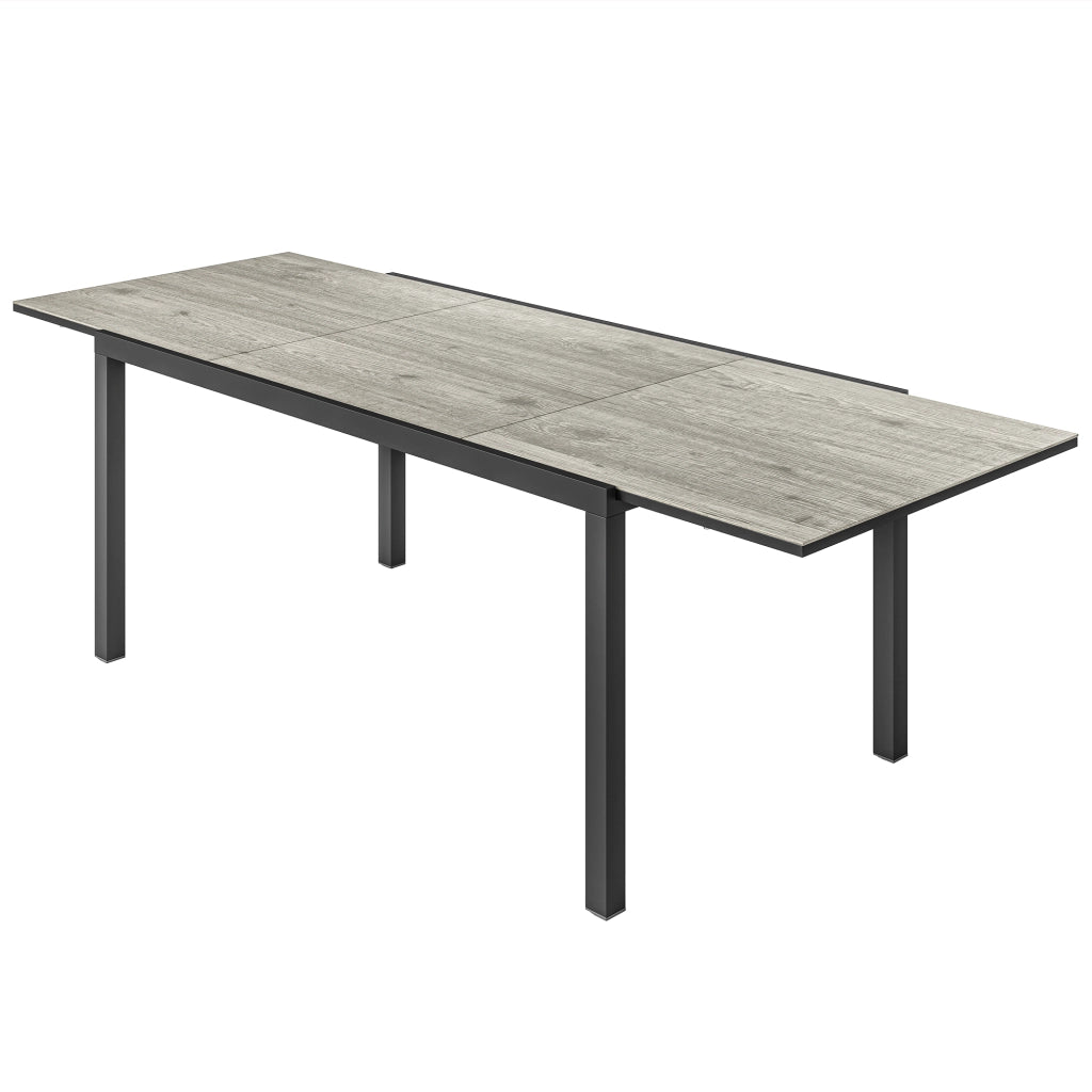 Tavolo da Giardino Estensibile 160-240 cm per 6-8 Persone in Alluminio e Acciaio, Grigio