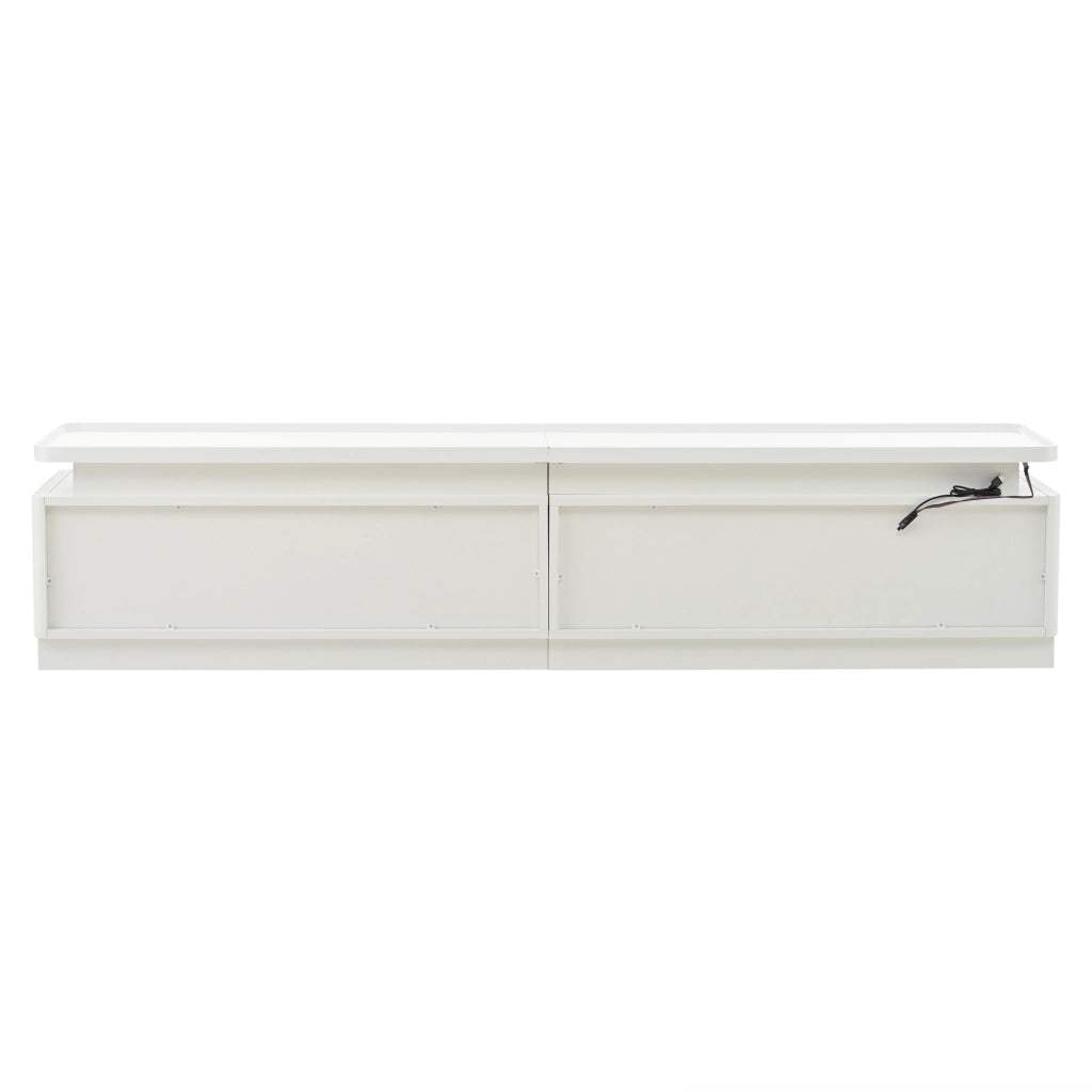 Mobile porta TV bianco lucido 180 cm con 4 cassetti e LED