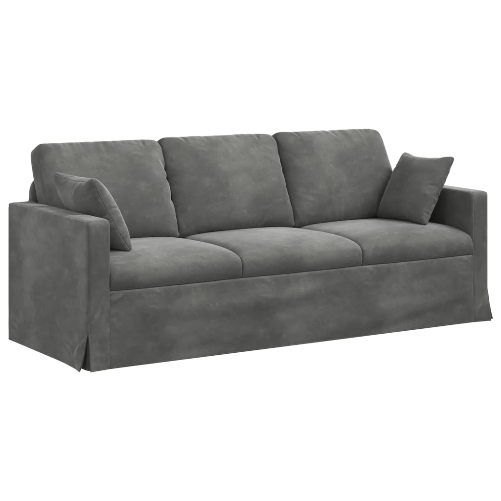 Set di divani 2 pcs Grigio scuro 198 x 78 x 80 cm Velluto