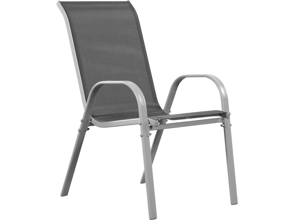 Sedie da giardino textilene "Cordoba" -Phoenix-Grigio scuro/Argentato-Set di 4