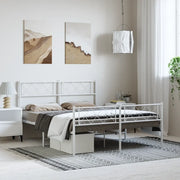 vidaXL Giroletto con Testiera e Pediera Metallo Bianco 150x200 cm