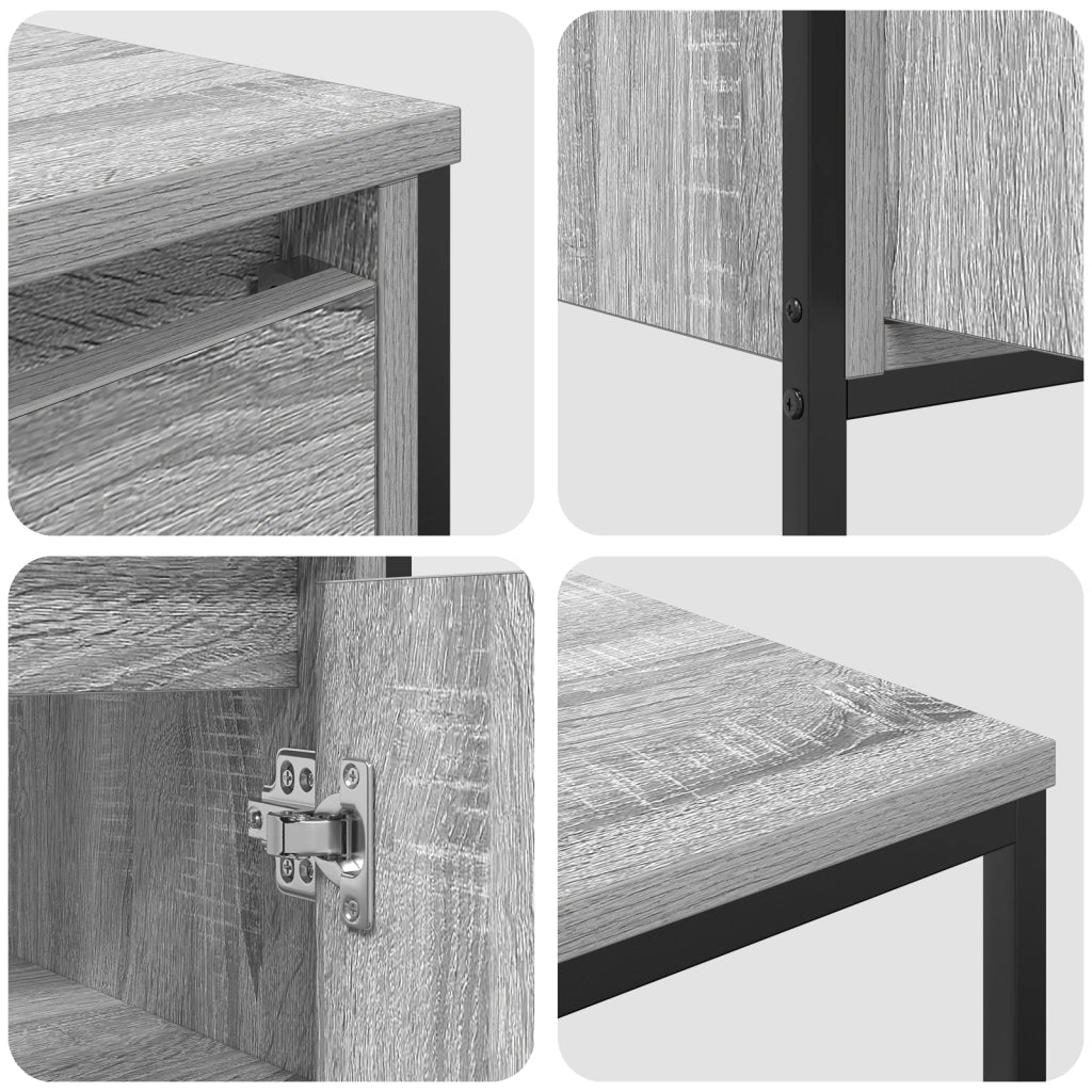 Set di Mobili da Bagno a 3 Pezzi in Legno Ingegnerizzato Grigio Sonoma