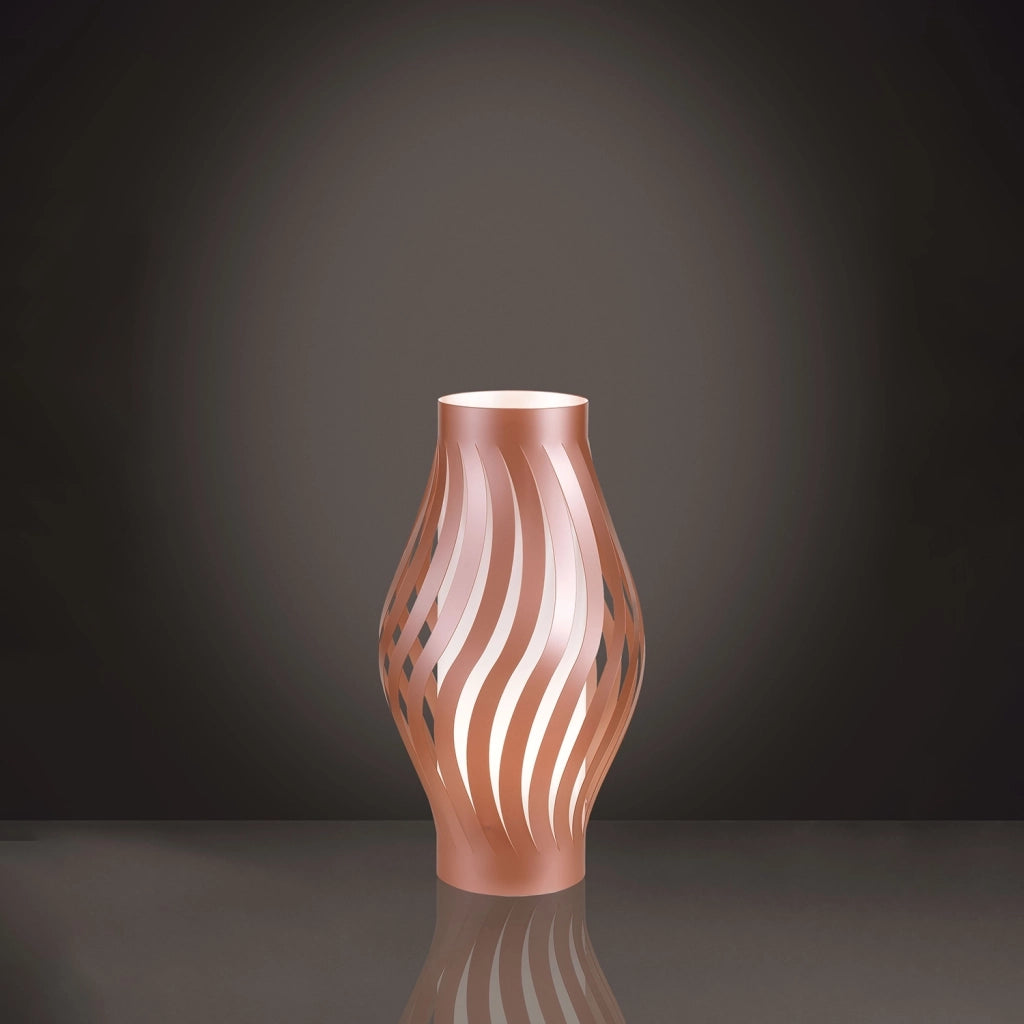 Lampada Da Scrivania-Ufficio Moderna Helios Polilux ® Rame 1 Luce E27 H40Cm